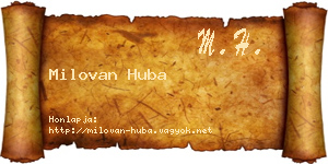 Milovan Huba névjegykártya
